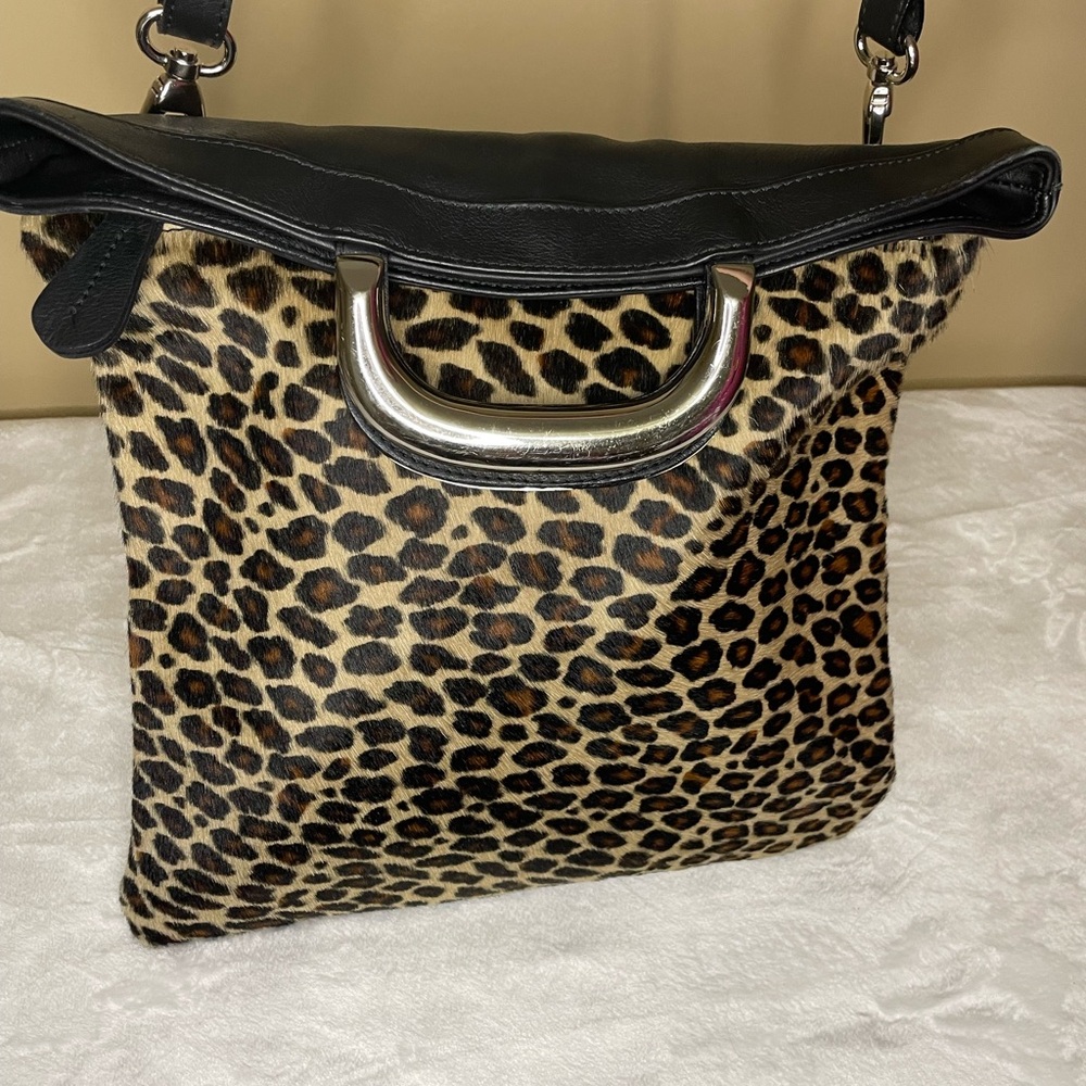 Maurizio Taiuti Animal Print Cowhide Leather Handbag